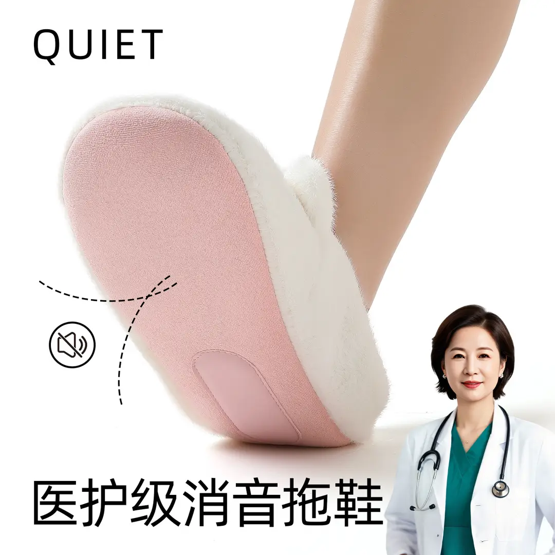 Kt Cat Japanese Style Silent Cotton Slippers Women's Winter Home Indoor Non-Slip Anti-Odor Plush Warm Floor Fur Slippers