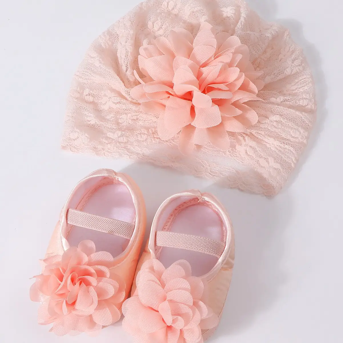 Red Lace Fontanelle Hat & Shoes for Baby 0-1 Year