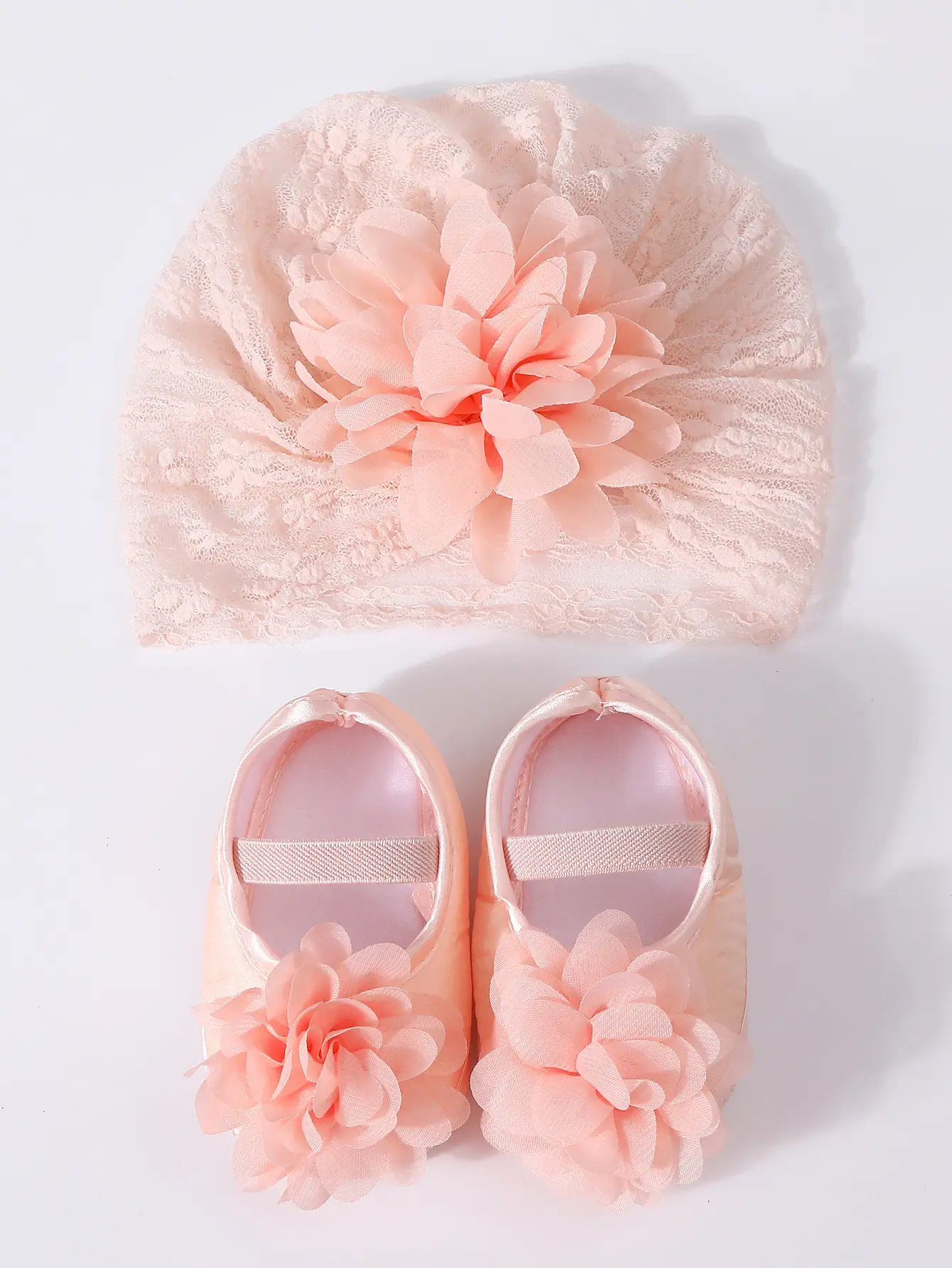 Red Lace Fontanelle Hat & Shoes for Baby 0-1 Year — feature 10