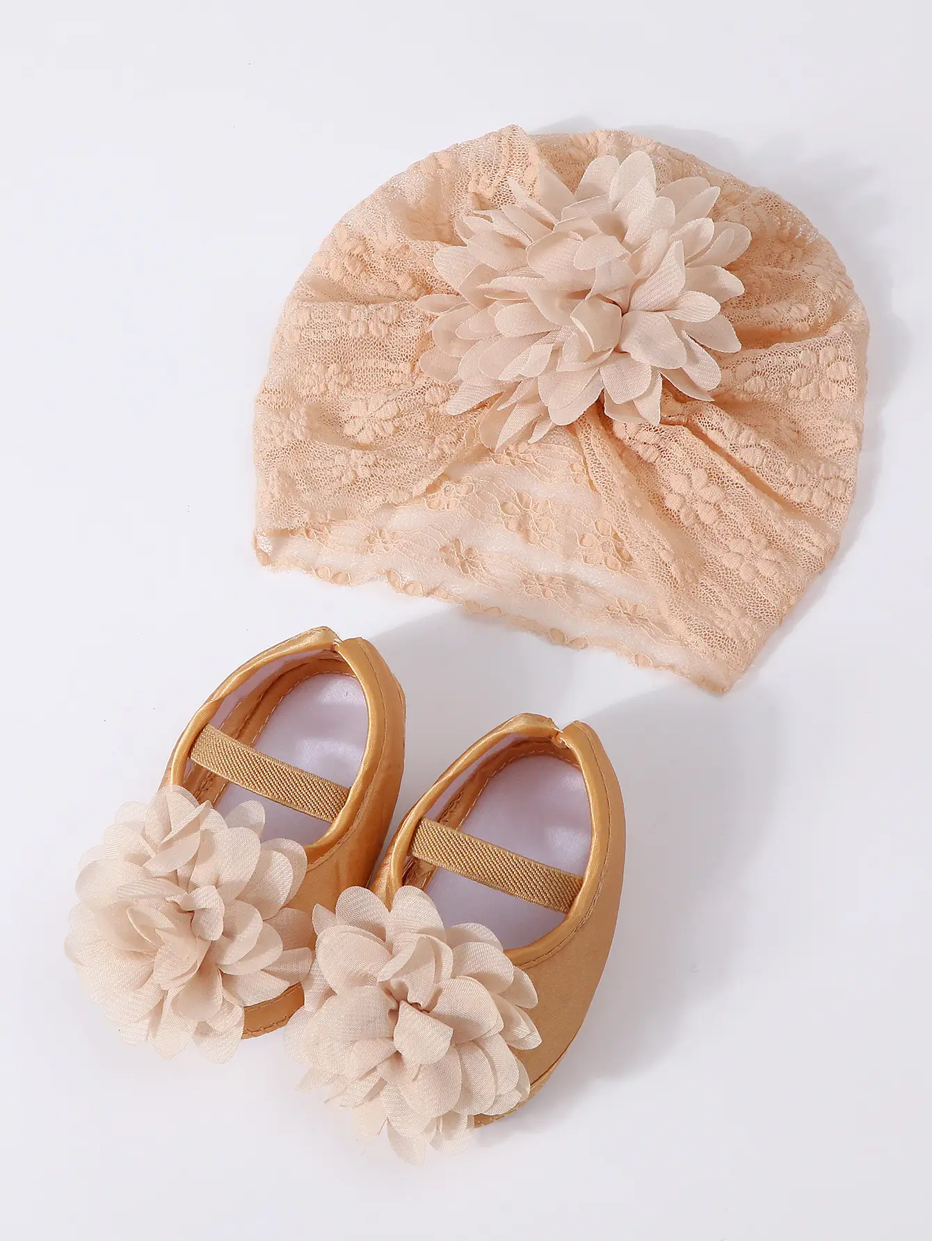 Red Lace Fontanelle Hat & Shoes for Baby 0-1 Year — feature 12