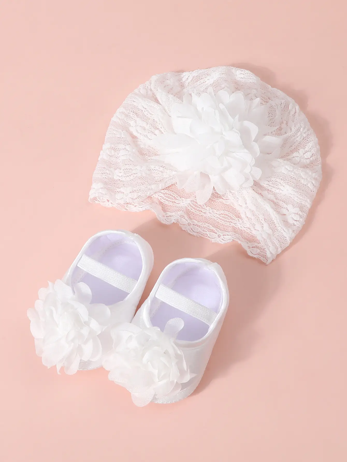Red Lace Fontanelle Hat & Shoes for Baby 0-1 Year — feature 4