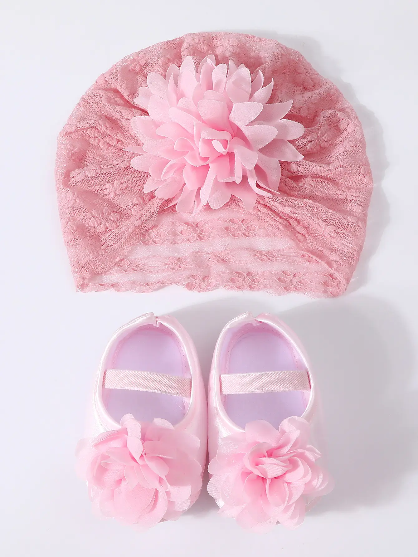 Red Lace Fontanelle Hat & Shoes for Baby 0-1 Year