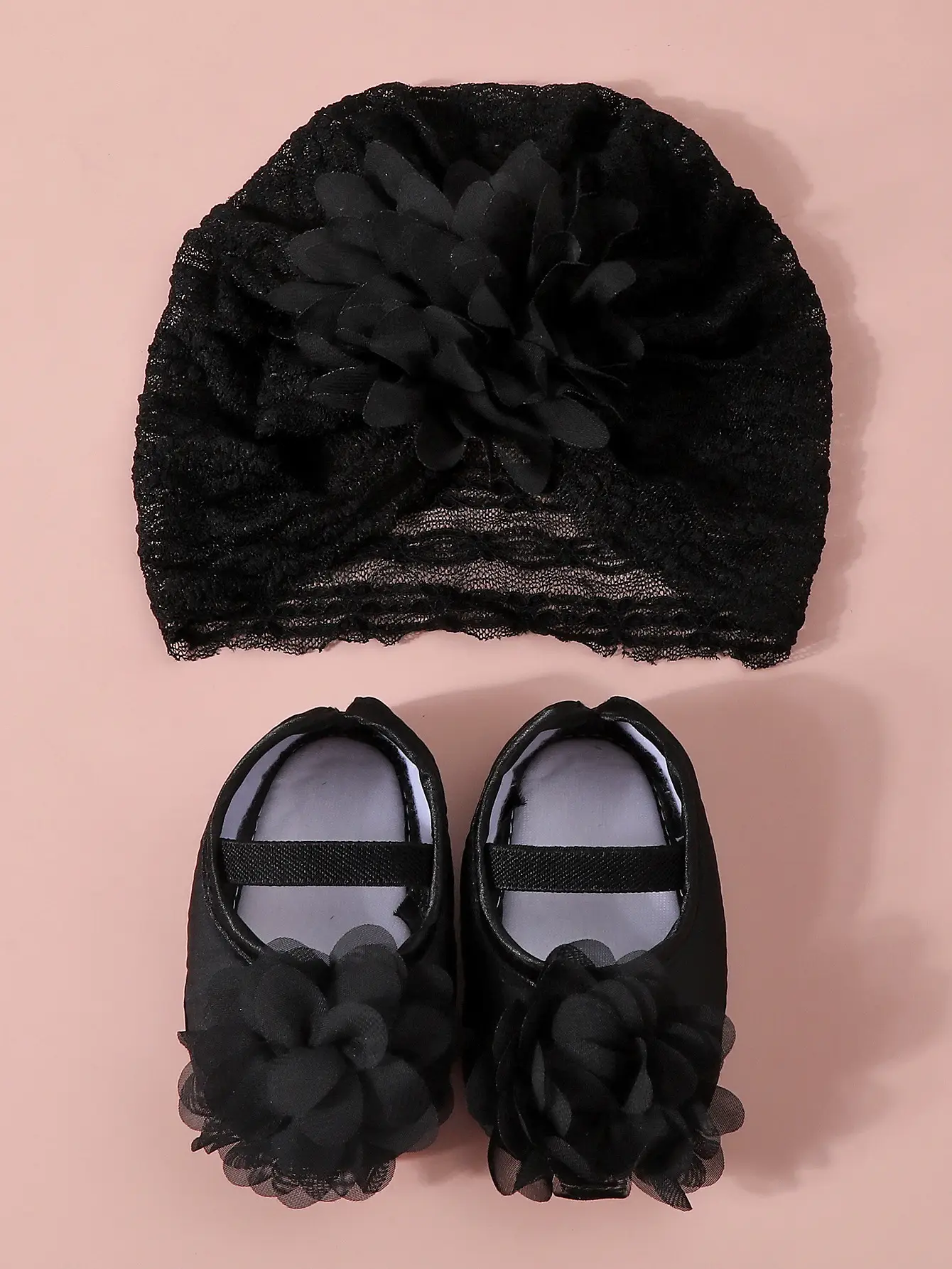 Red Lace Fontanelle Hat & Shoes for Baby 0-1 Year