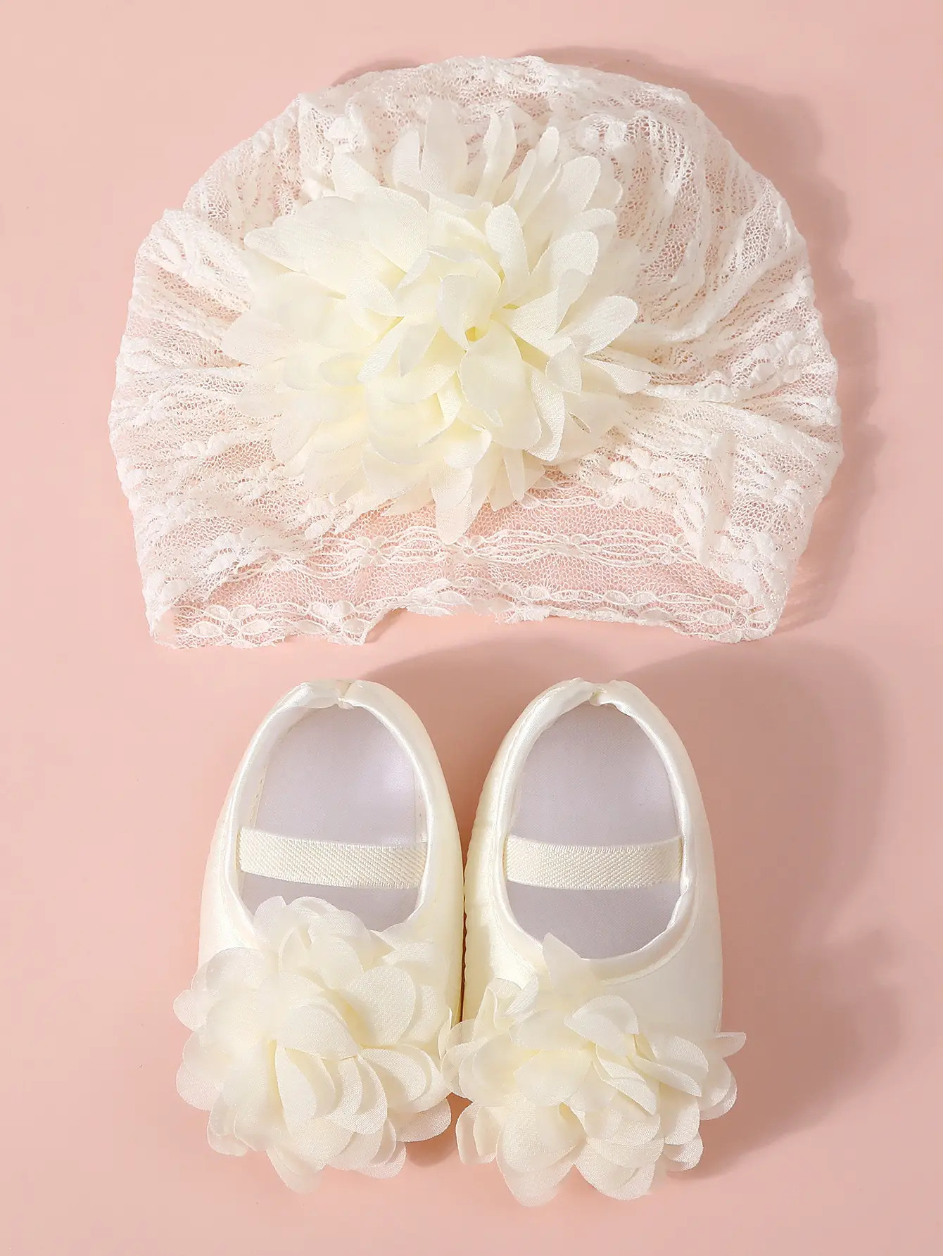 Red Lace Fontanelle Hat & Shoes for Baby 0-1 Year