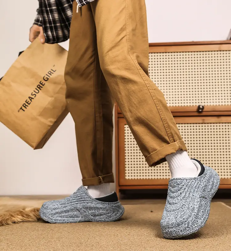 Waterproof Cotton Slippers for Men in Winter New Thick-Soled Non-Slip Indoor Fleece-Lined Warm Couple Family Outer Wear Bag Heel Cotton Shoes — feature 8