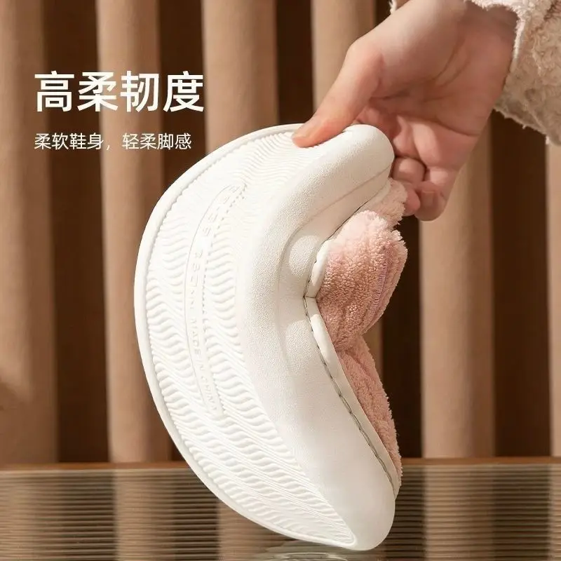 [Baba Farm] Winter Cotton Slippers, 2 Pairs, Unisex Couple Style, Cartoon Warm Cotton Slippers for Indoor Home Use