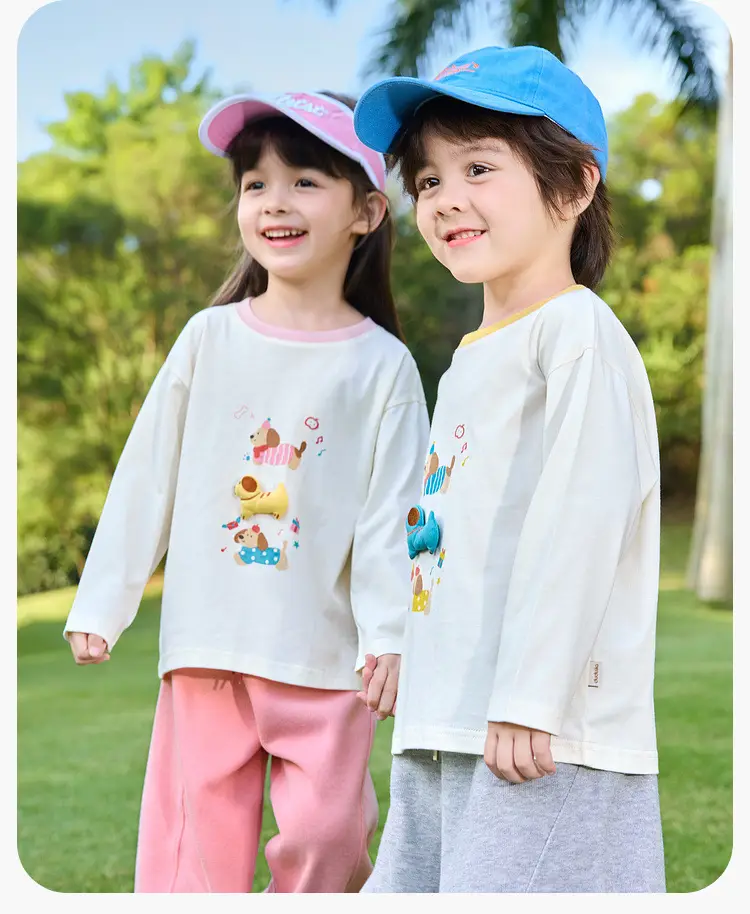 Children's Cotton T-Shirt Set White Blue Cap — feature 18