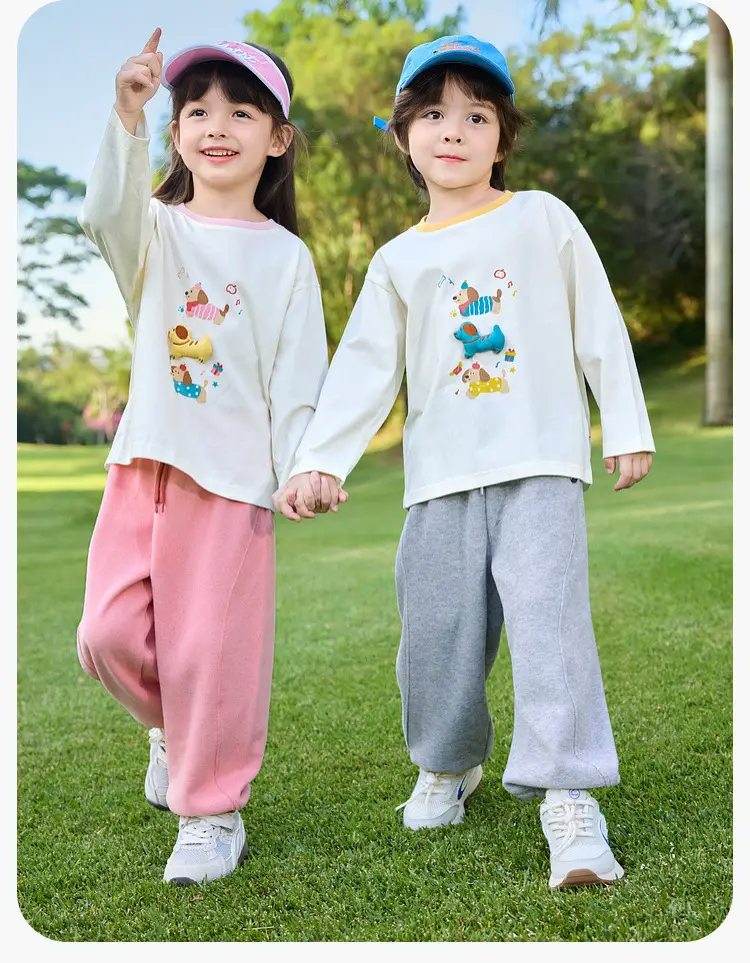 Children's Cotton T-Shirt Set White Blue Cap — feature 20