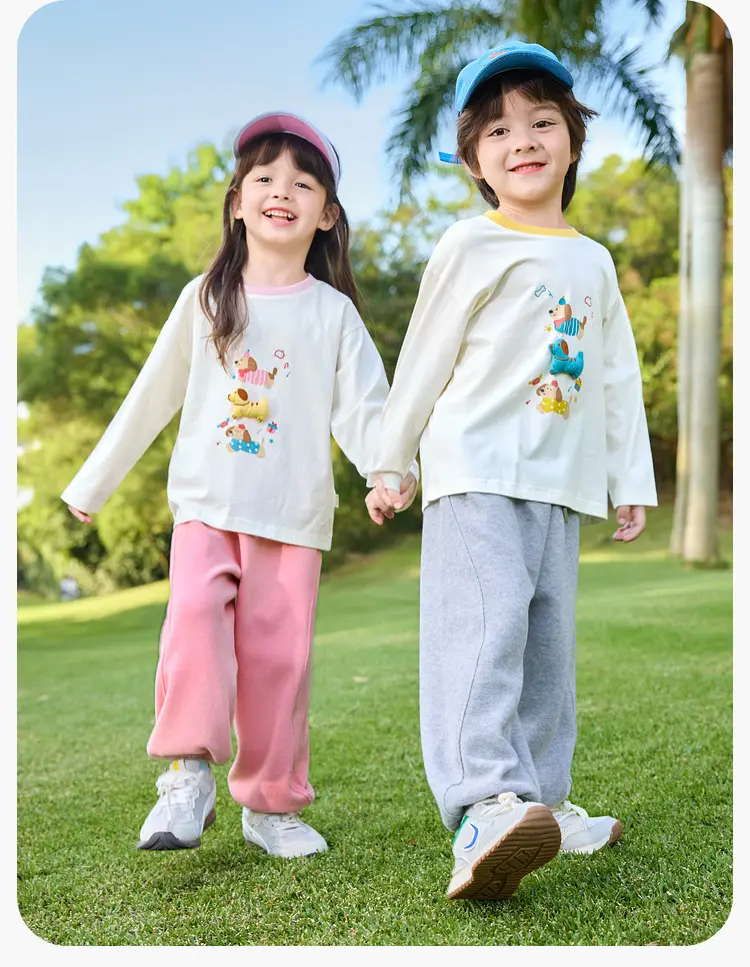 Children's Cotton T-Shirt Set White Blue Cap — feature 22
