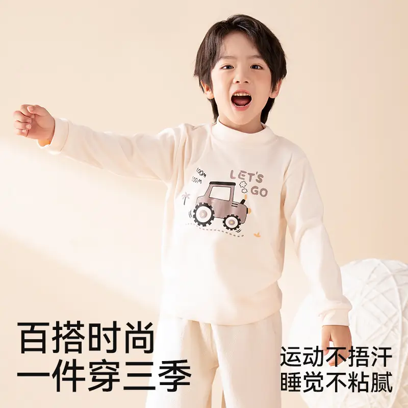 Boys Long Sleeve Thermal T-Shirt Baby Inner Layer A-Type German Velvet Cotton Sweater Top Kidsren's Autumn and Winter Half Turtleneck Bottoming Shirt - Image 11