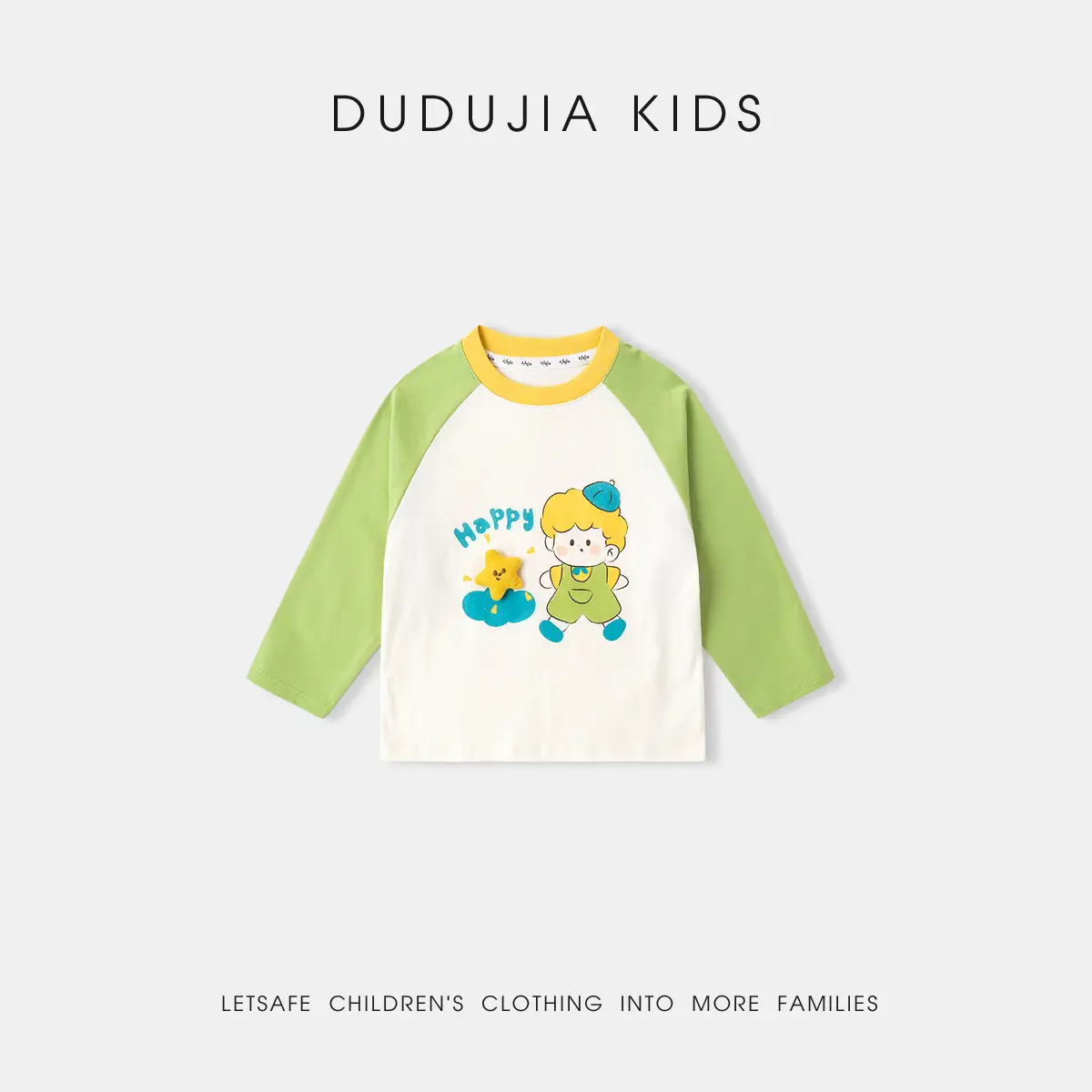 Duduja Kids Cotton T-Shirt Pink White Long Sleeve Spring