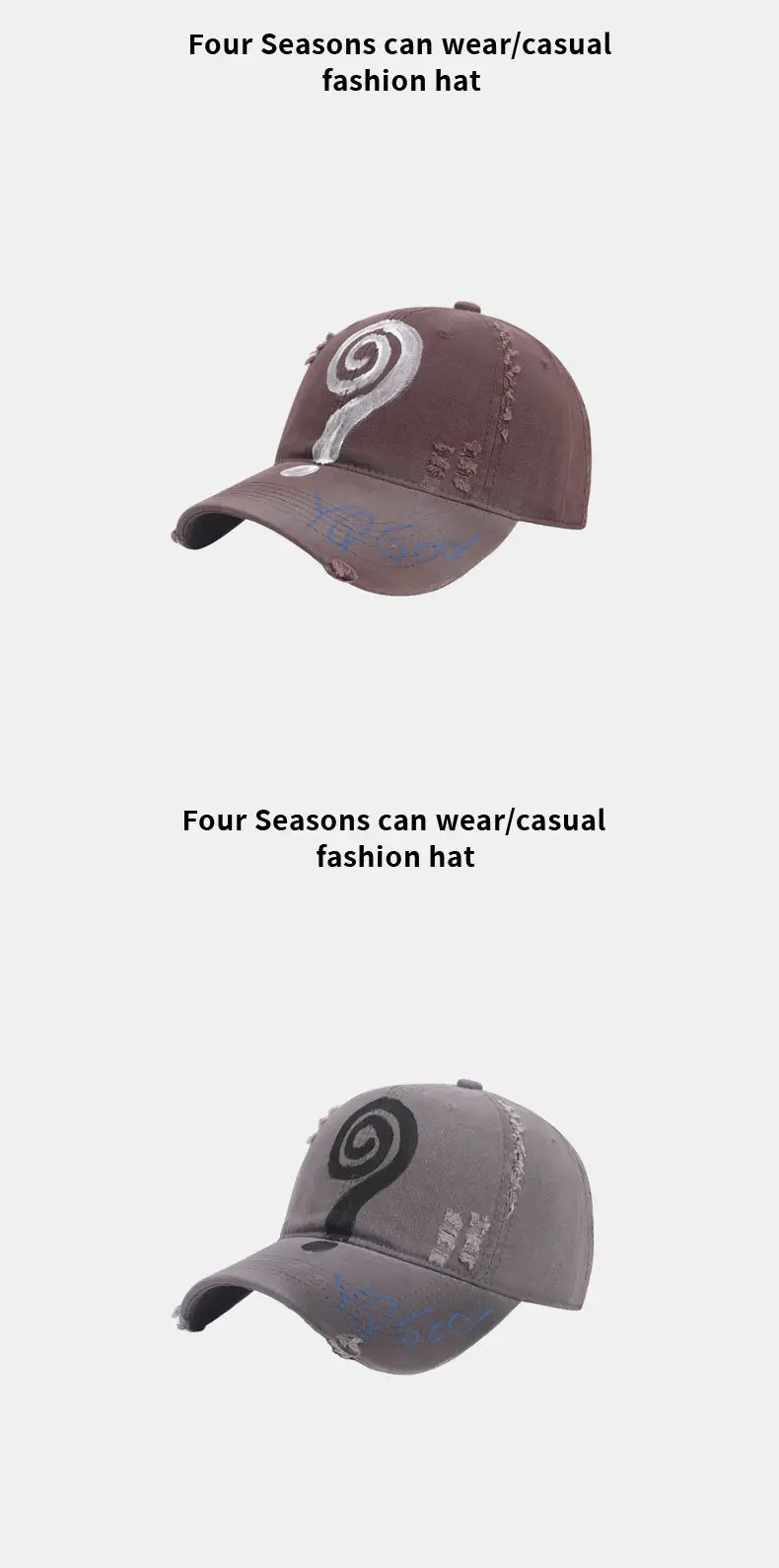 Gray Korean Style Baseball Cap Retro Japanese Versatile English Small — feature 11