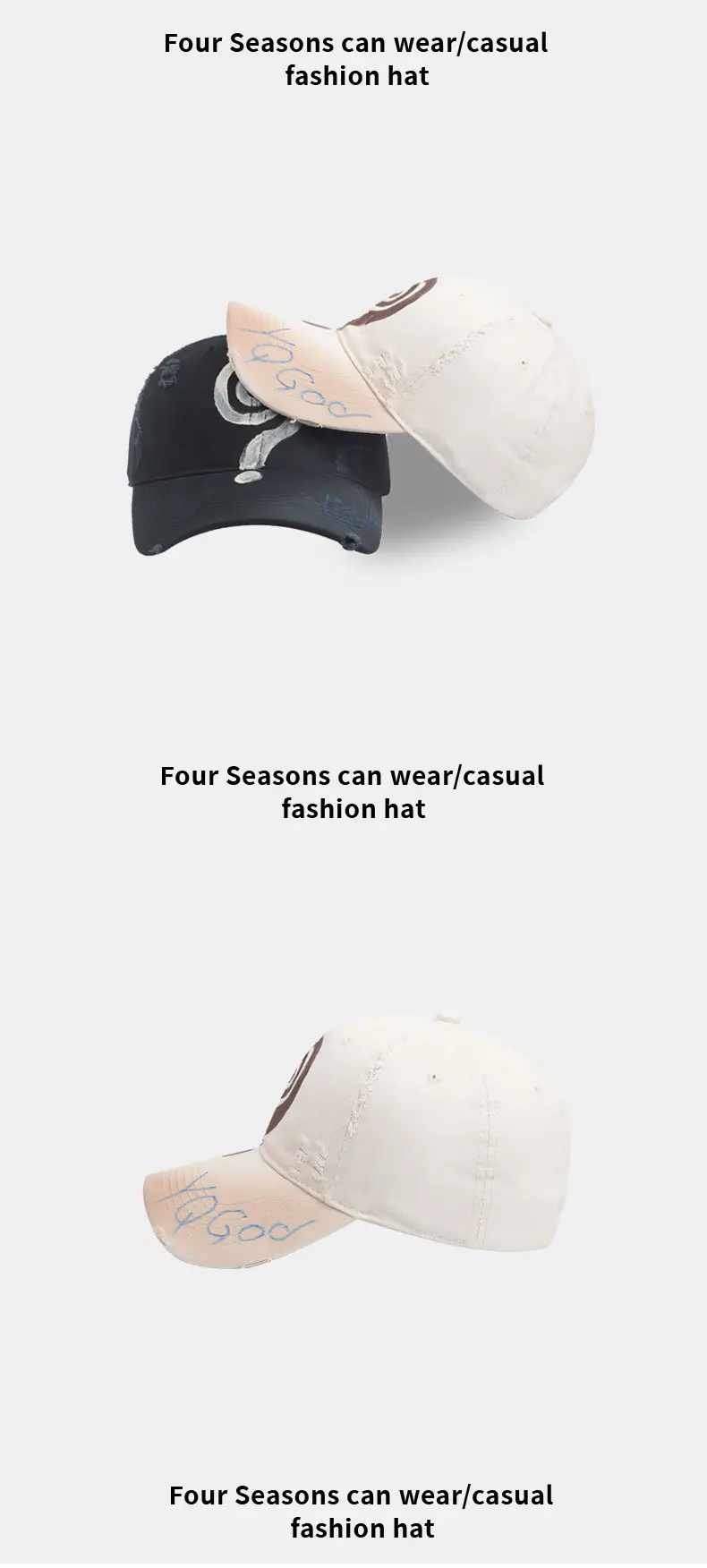 Gray Korean Style Baseball Cap Retro Japanese Versatile English Small — feature 13