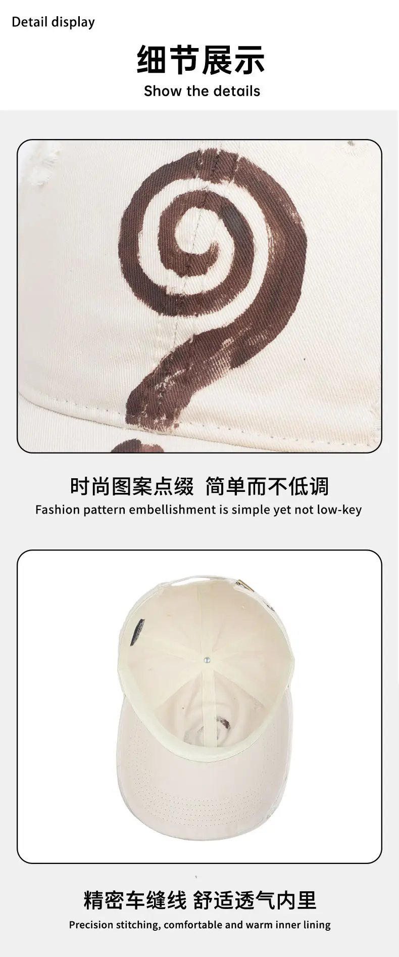 Gray Korean Style Baseball Cap Retro Japanese Versatile English Small — feature 15