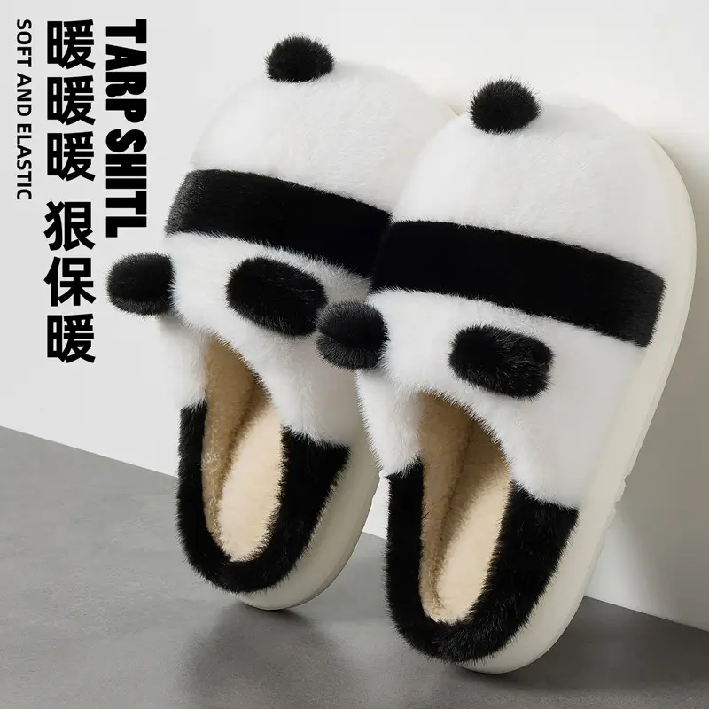 Panda Cotton Warm Slippers for Women Winter Indoor - Image 3