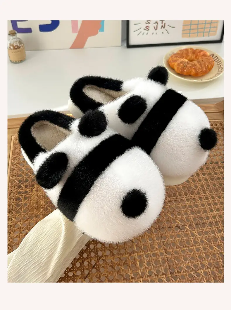 Panda Cotton Warm Slippers for Women Winter Indoor — feature 10