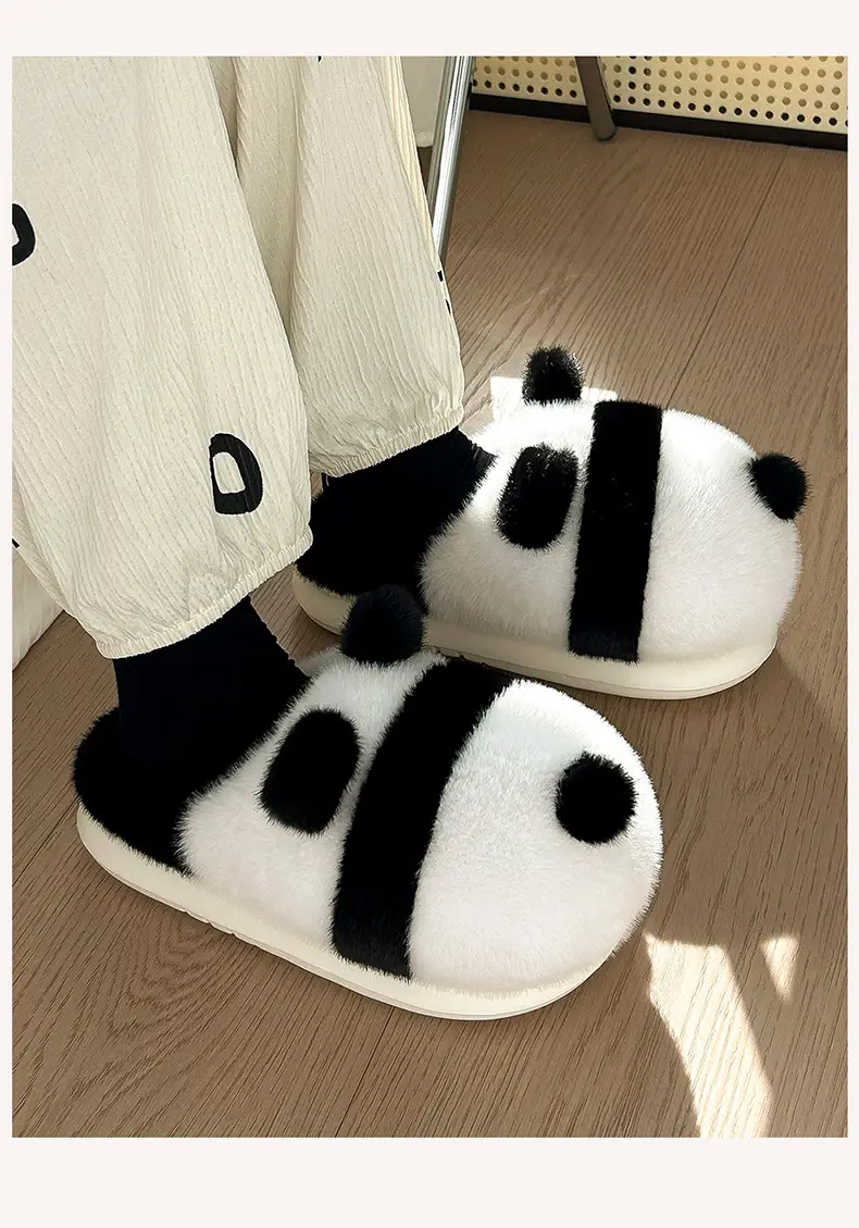 Panda Cotton Warm Slippers for Women Winter Indoor — feature 3
