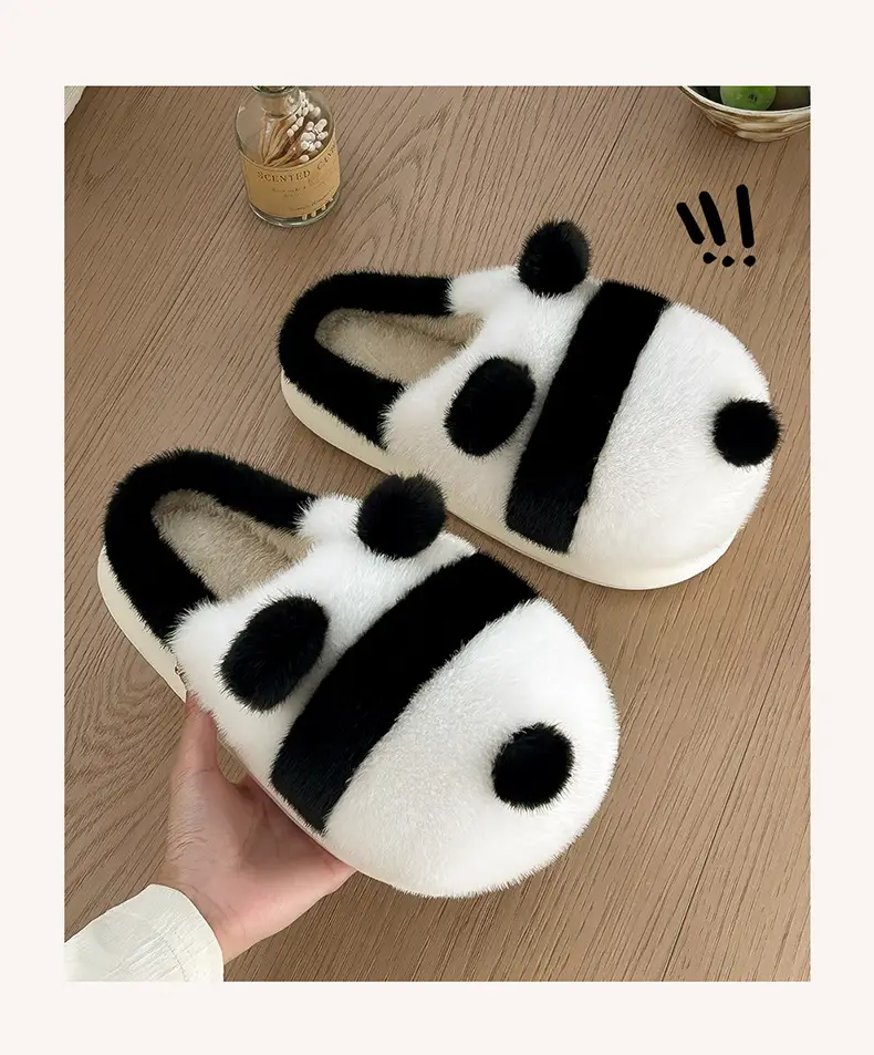 Panda Cotton Warm Slippers for Women Winter Indoor — feature 7
