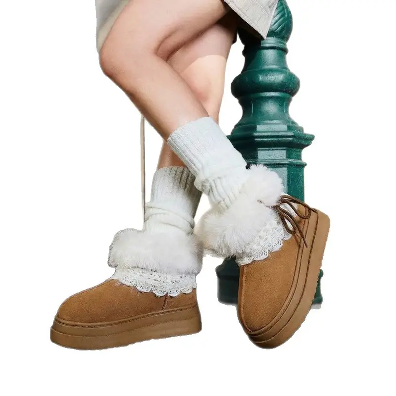 High-Top Cotton Slippers for Women, Closed Heel, New Autumn and Winter Style, Indoor Home Wear, Fleece-Lined, Warm, Outdoor Snow Boots, Wholesale - Image 11