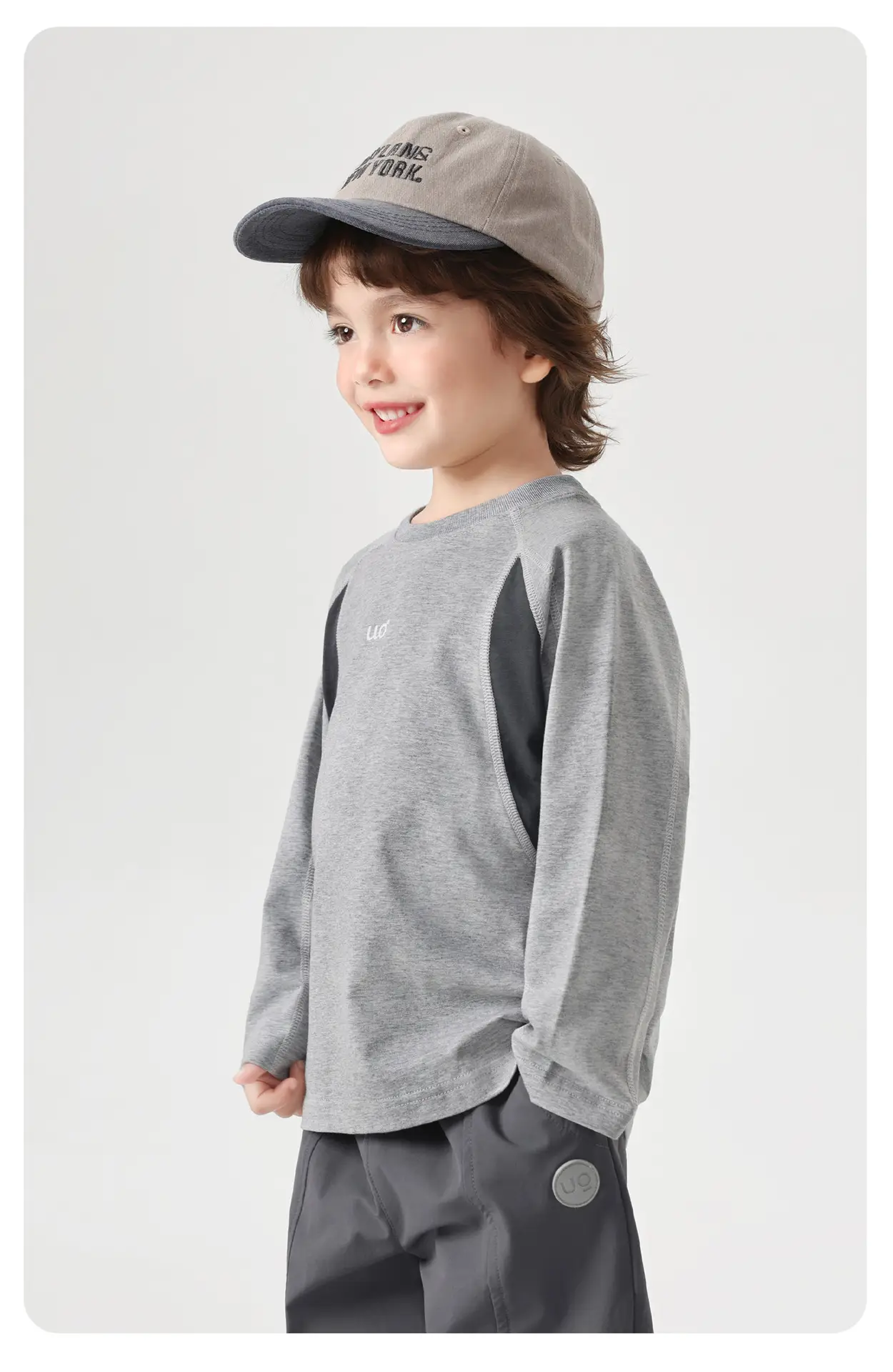 Boys Long Sleeve T-Shirt Gray Kids Base Layer Warm Spring Autumn — feature 11