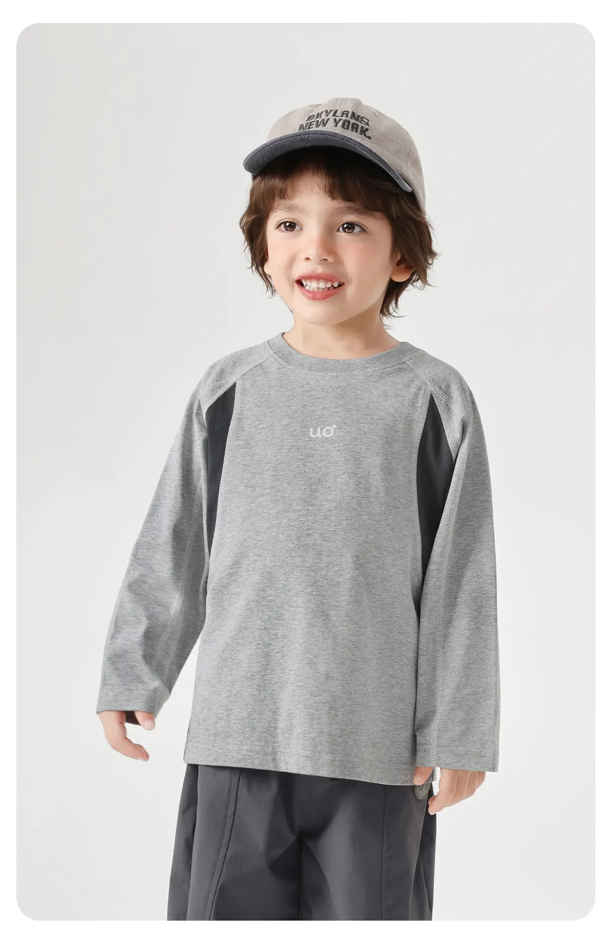 Boys Long Sleeve T-Shirt Gray Kids Base Layer Warm Spring Autumn — feature 12