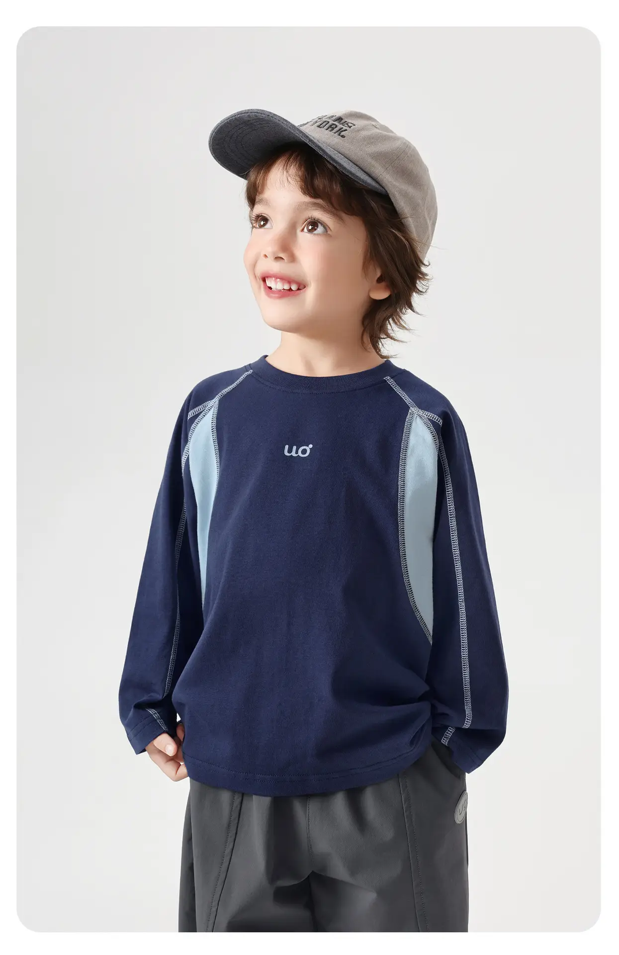 Boys Long Sleeve T-Shirt Gray Kids Base Layer Warm Spring Autumn — feature 16