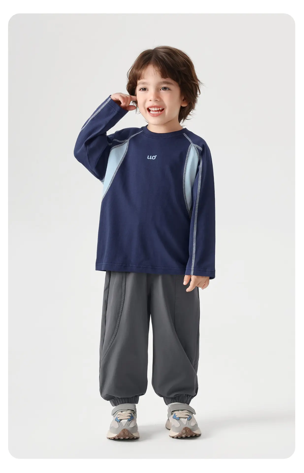 Boys Long Sleeve T-Shirt Gray Kids Base Layer Warm Spring Autumn — feature 17
