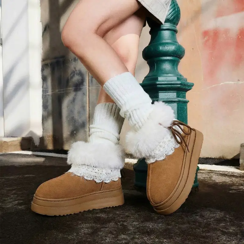 High-Top Cotton Slippers for Women, Closed Heel, Autumn and Winter 2025 New Model, Indoor Home Wear, Fleece-Lined, Warm, Outdoor Snow Boots for Women - Image 11