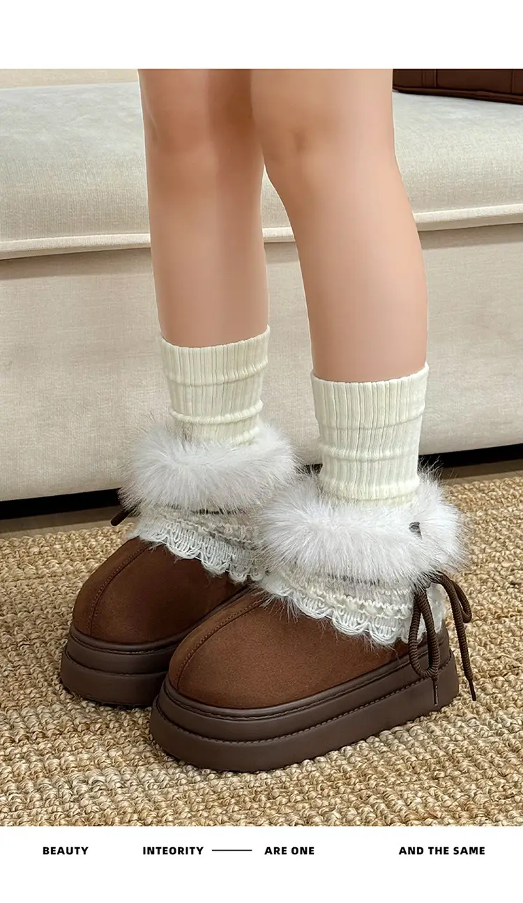 High-Top Cotton Slippers for Women, Closed Heel, Autumn and Winter 2025 New Model, Indoor Home Wear, Fleece-Lined, Warm, Outdoor Snow Boots for Women — feature 10
