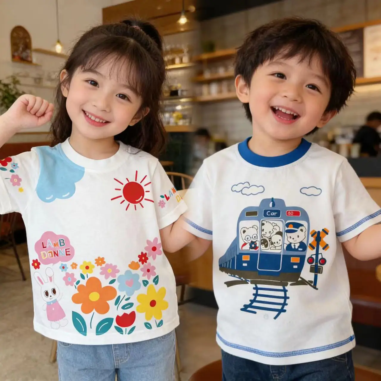 Kids Summer T-Shirt with Colorful Floral Print - Image 3
