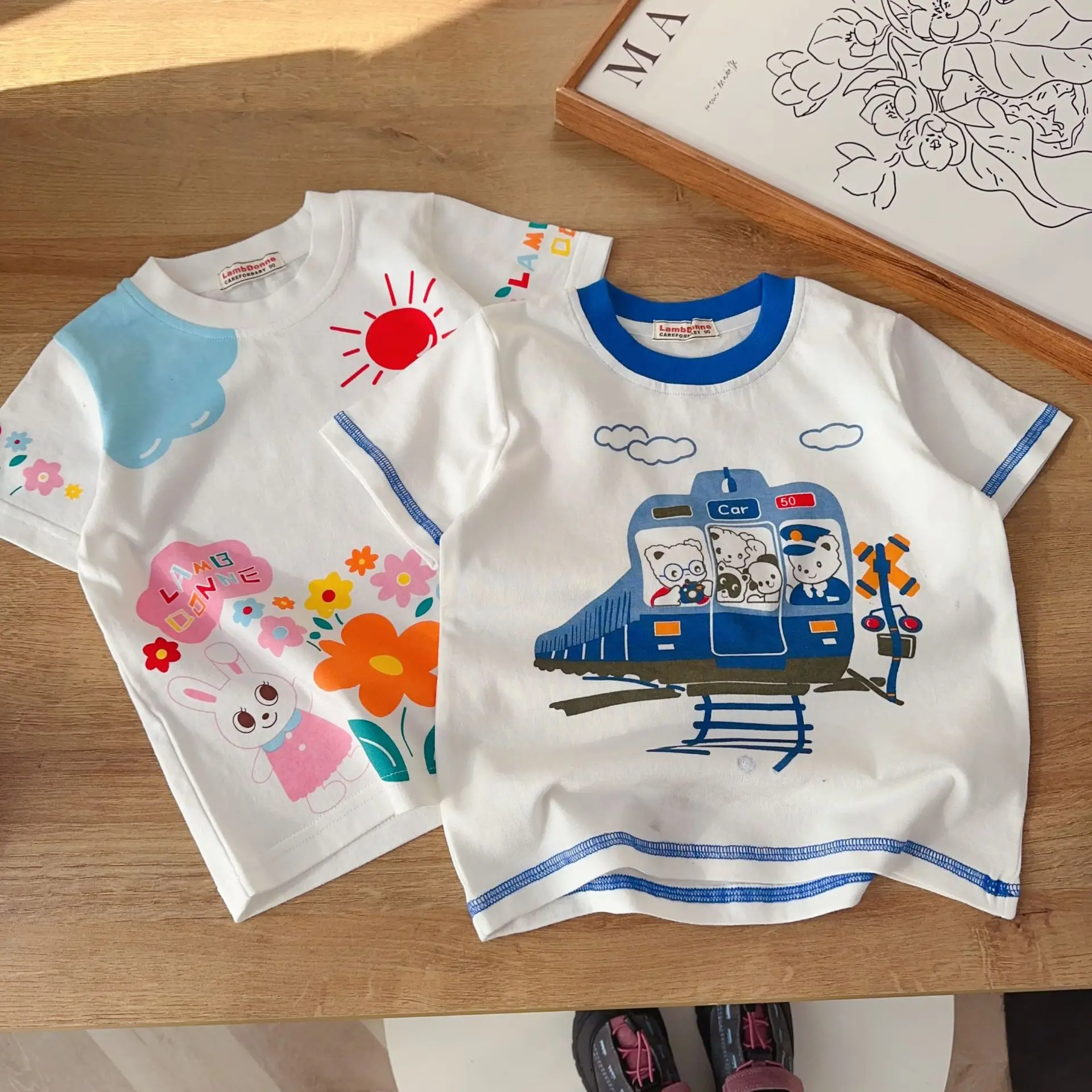 Kids Summer T-Shirt with Colorful Floral Print - Image 4