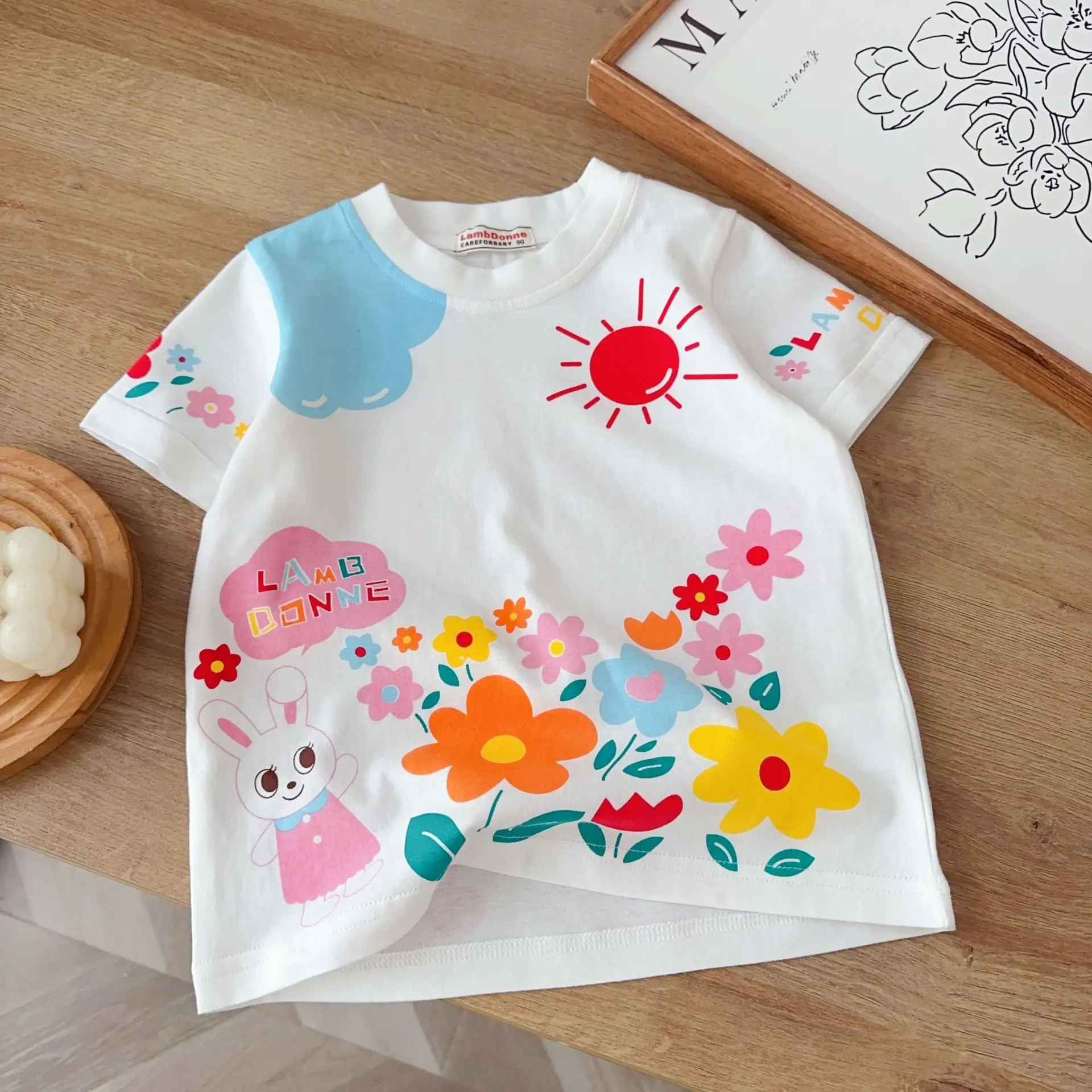 Kids Summer T-Shirt with Colorful Floral Print - Image 6