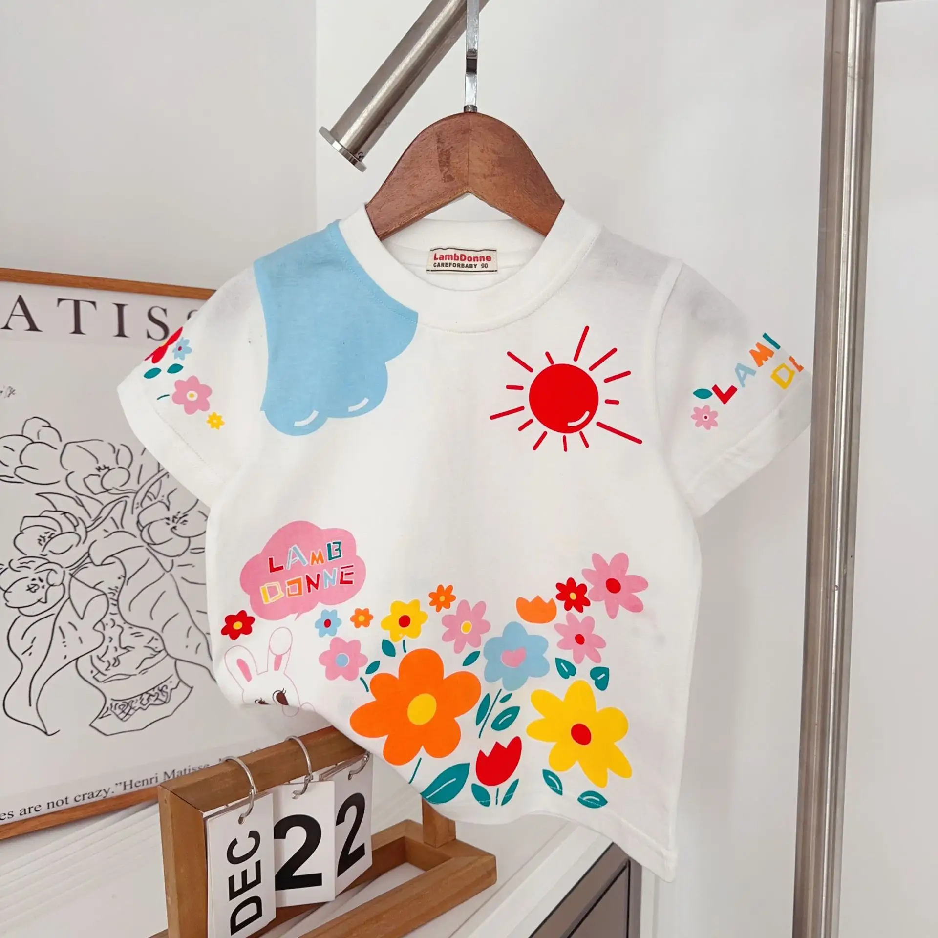 Kids Summer T-Shirt with Colorful Floral Print — feature 15