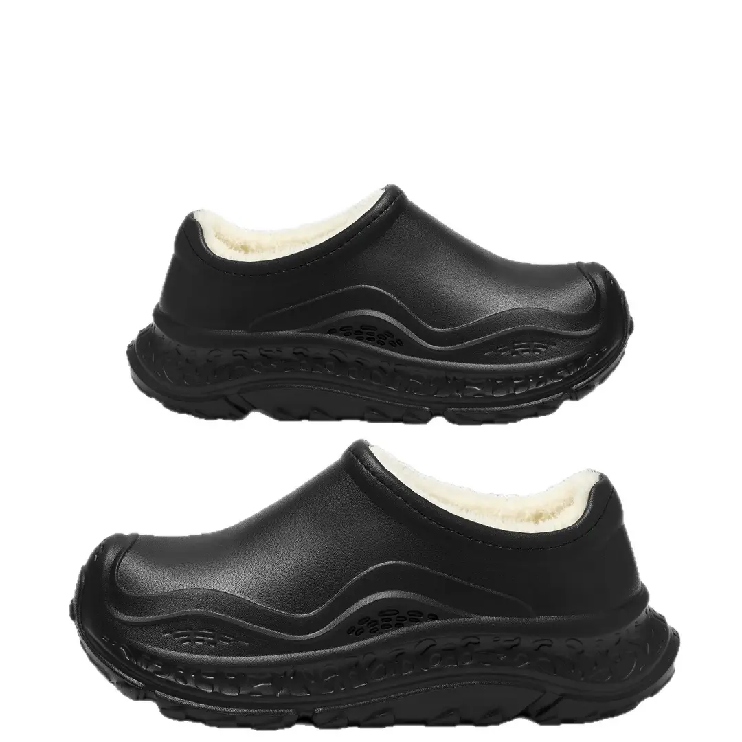Men's Cotton Slippers for Autumn and Winter, New Eva Thick-Soled Height-Increasing Plush Warm Closed-Back Outdoor Men's Cotton Shoes Wholesale