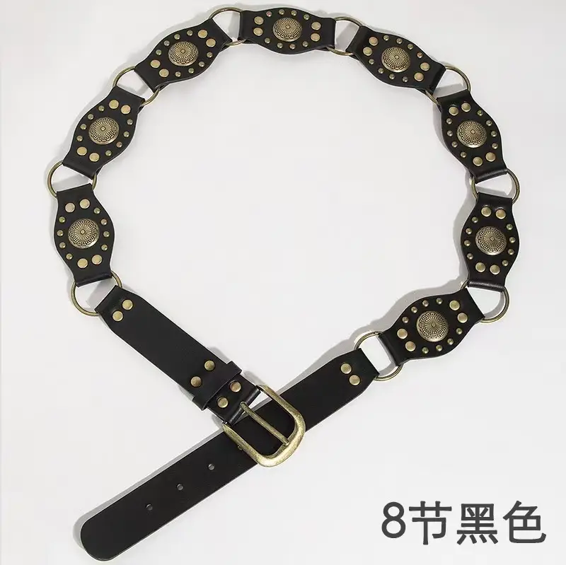 Maillard Belt Bohemian Retro American Brown Belt Waist Chain Accessories Skirt Ethnic Style Girdle Fashion