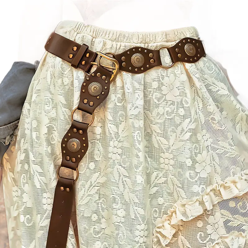 Maillard Belt Bohemian Retro American Brown Belt Waist Chain Accessories Skirt Ethnic Style Girdle Fashion