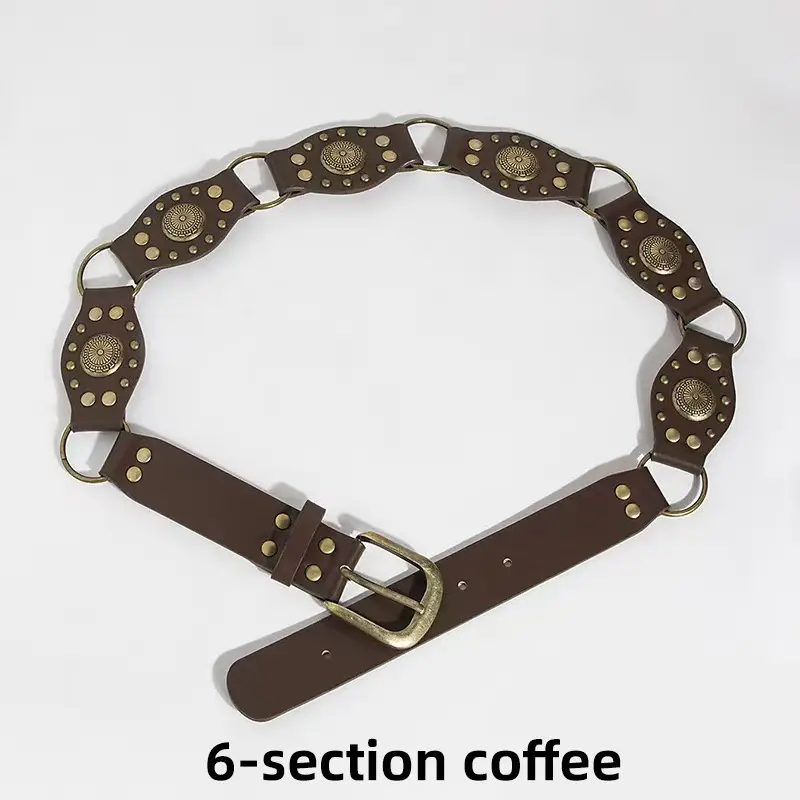 Maillard Belt Bohemian Retro American Brown Belt Waist Chain Accessories Skirt Ethnic Style Girdle Fashion — feature 11