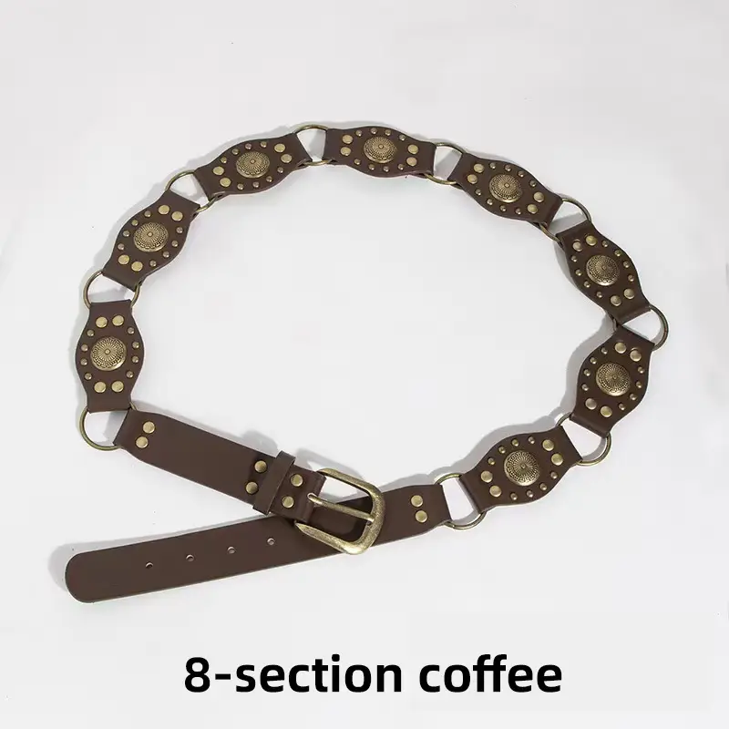 Maillard Belt Bohemian Retro American Brown Belt Waist Chain Accessories Skirt Ethnic Style Girdle Fashion — feature 13