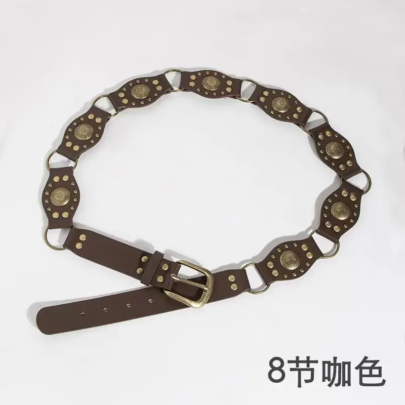 Maillard Belt Bohemian Retro American Brown Belt Waist Chain Accessories Skirt Ethnic Style Girdle Fashion — feature 3