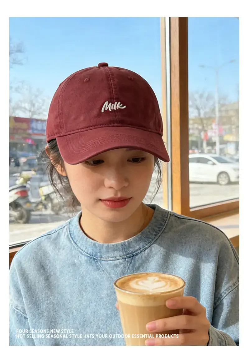 2025 Letter Embroidered Maroon Baseball Cap — feature 2