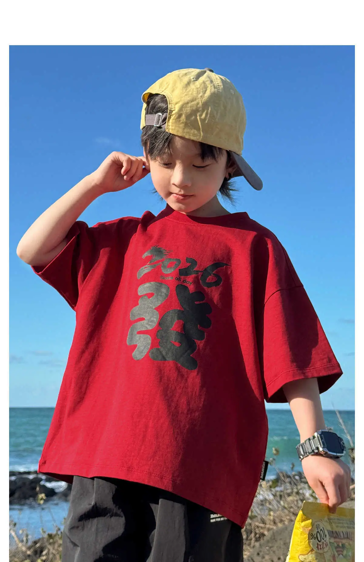 Kids Red Pure Cotton Summer T-Shirt 2026 — feature 19