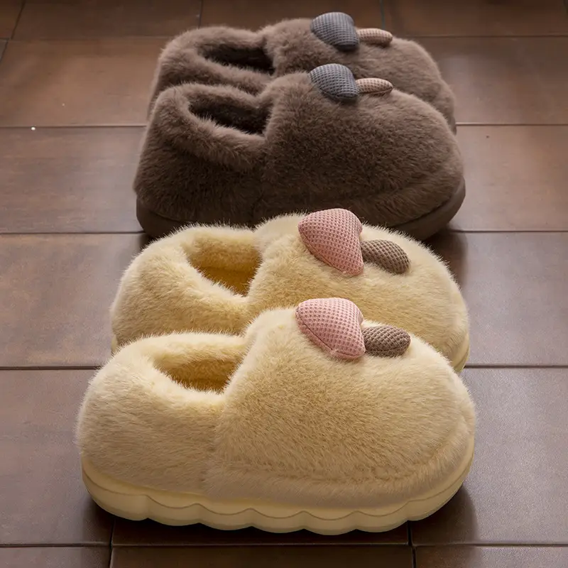 2025 Furry Cartoon Slippers for Women Winter Fleece Lined - Image 6