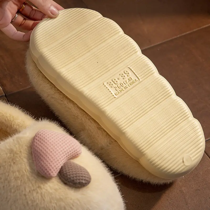 2025 Furry Cartoon Slippers for Women Winter Fleece Lined - Image 9