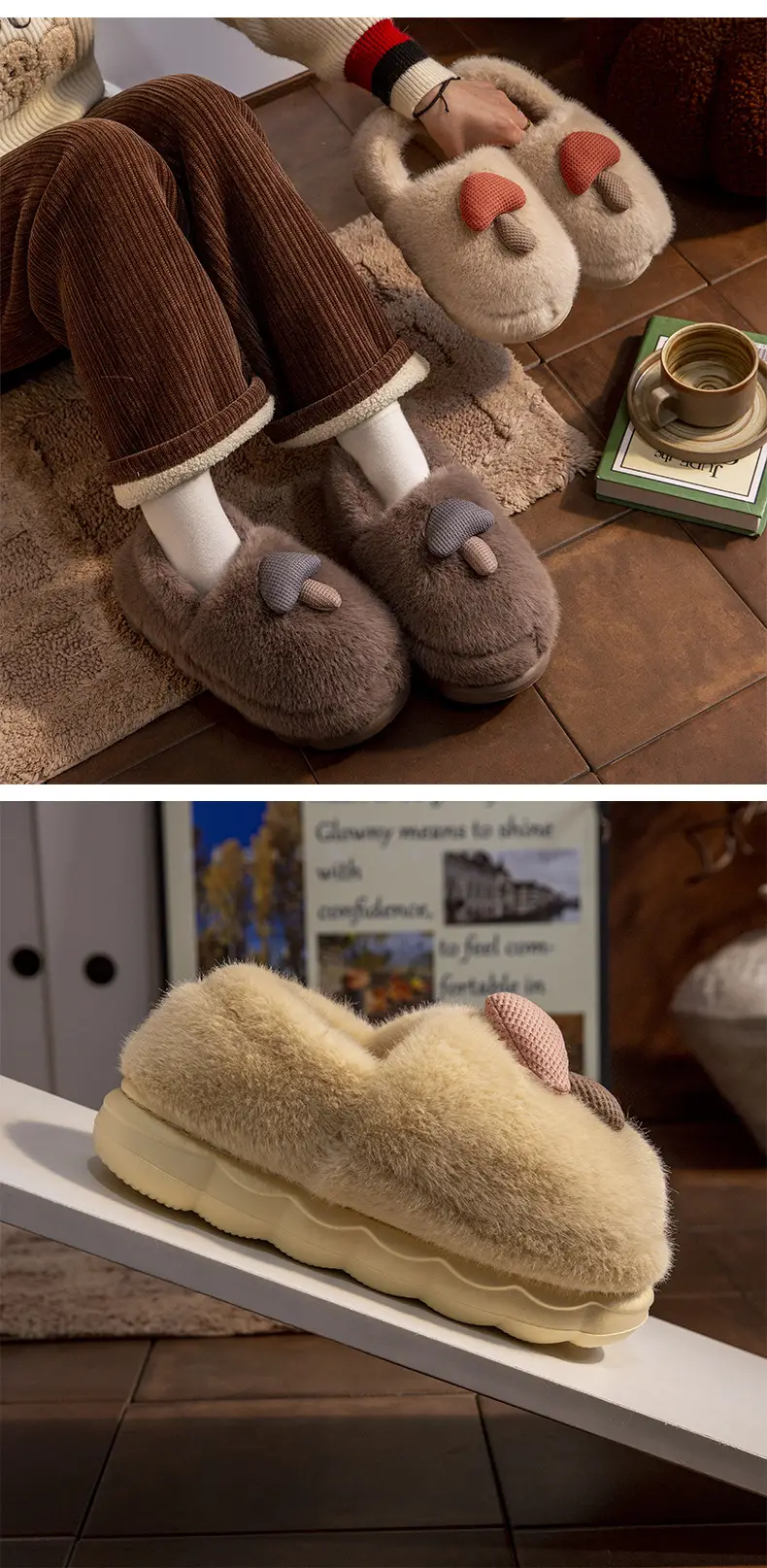 2025 Furry Cartoon Slippers for Women Winter Fleece Lined — feature 10