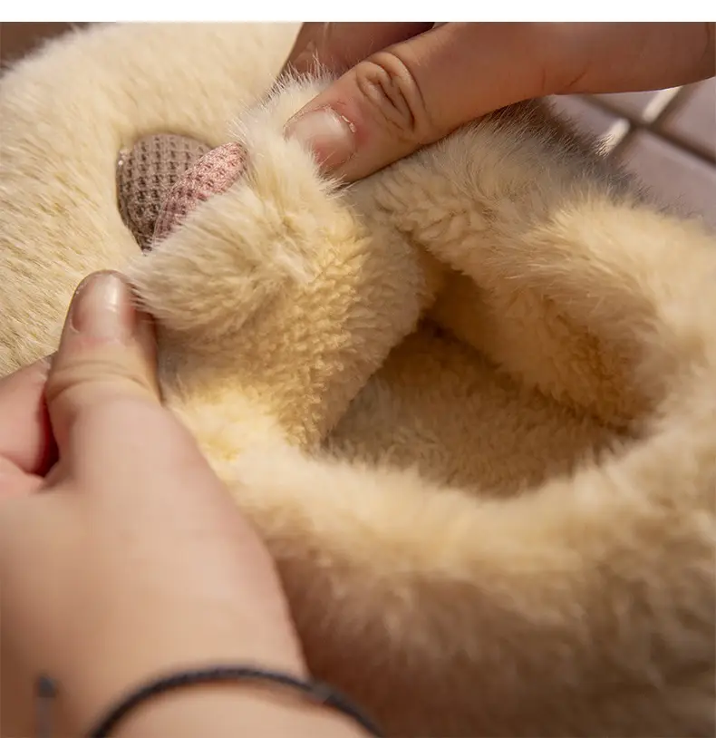 2025 Furry Cartoon Slippers for Women Winter Fleece Lined — feature 11
