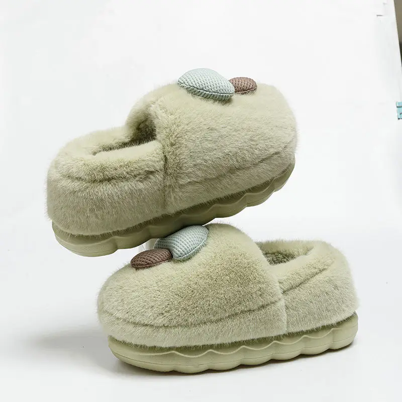 2025 Furry Cartoon Slippers for Women Winter Fleece Lined - Image 2