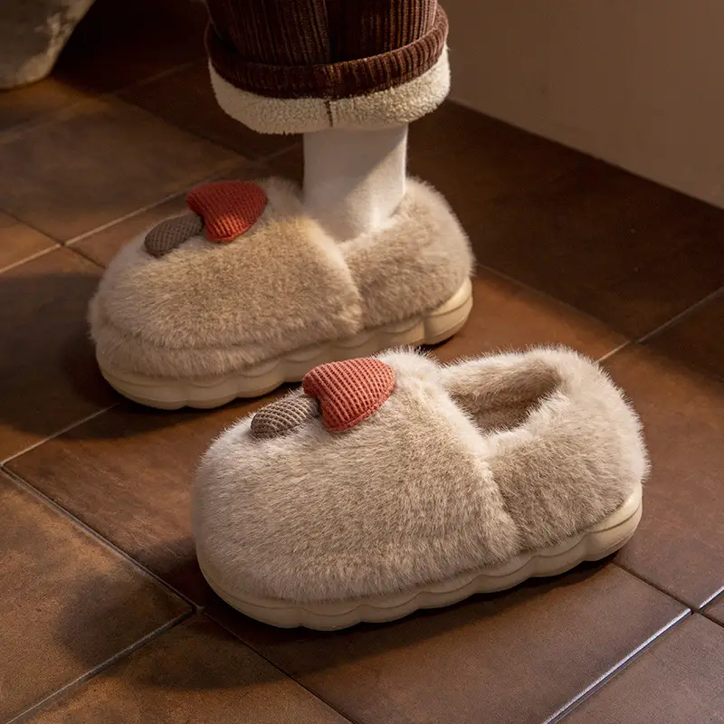 2025 Furry Cartoon Slippers for Women Winter Fleece Lined - Image 3