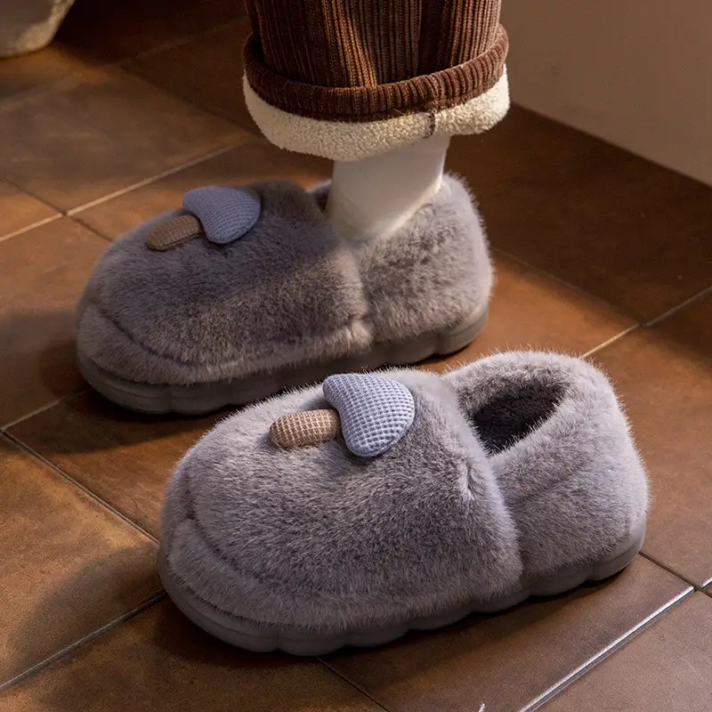 2025 Furry Cartoon Slippers for Women Winter Fleece Lined - Image 4