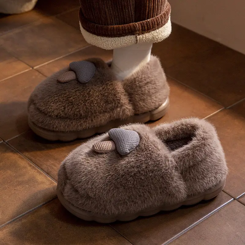 2025 Furry Cartoon Slippers for Women Winter Fleece Lined - Image 5