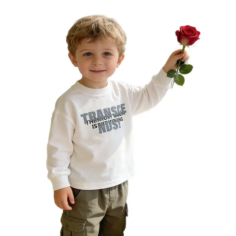 Kids Korean Style Long Sleeve T-Shirt Set Cotton 2025
